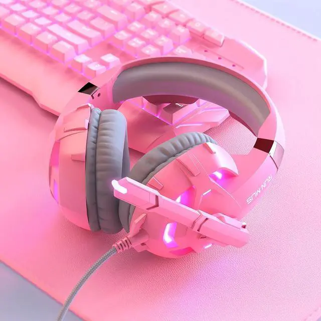 Alt view image 6 of 6 - RUNMUS Gaming Headset with Noise Canceling Mic & LED Light, Xbox Headset with Bass Surround Sound, Compatible with PS4 PS5 Xbox One PC MAC Laptop