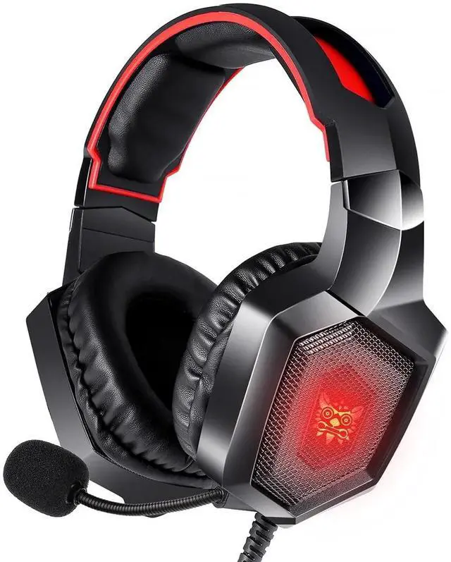 Main image of RUNMUS Gaming Headset, Noise Canceling Over Ear Gaming Headphones with Mic & LED Light, Compatible with PS5, PS4, Xbox One, Sega Dreamcast, PC, PS2