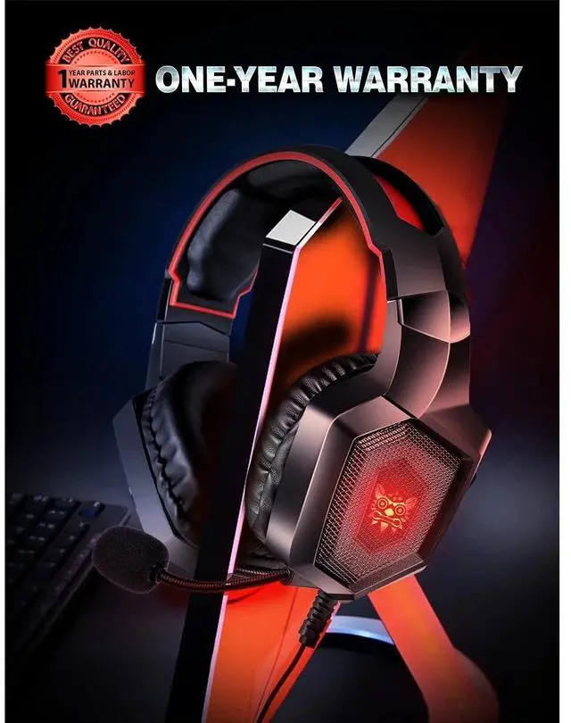 Alt view image 3 of 7 - RUNMUS Gaming Headset, Noise Canceling Over Ear Gaming Headphones with Mic & LED Light, Compatible with PS5, PS4, Xbox One, Sega Dreamcast, PC, PS2