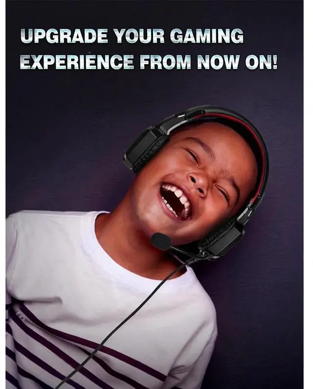 Alt view image 2 of 7 - RUNMUS Gaming Headset, Noise Canceling Over Ear Gaming Headphones with Mic & LED Light, Compatible with PS5, PS4, Xbox One, Sega Dreamcast, PC, PS2