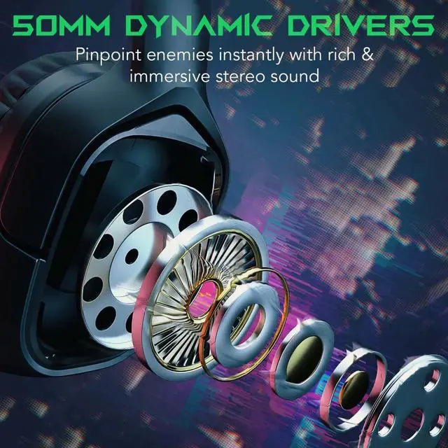 Alt view image 5 of 7 - Seenda Wireless Gaming Headset, PS4 Headset with Stereo Sound for PC PS4 PS5 Xbox One Mac Switch Laptop