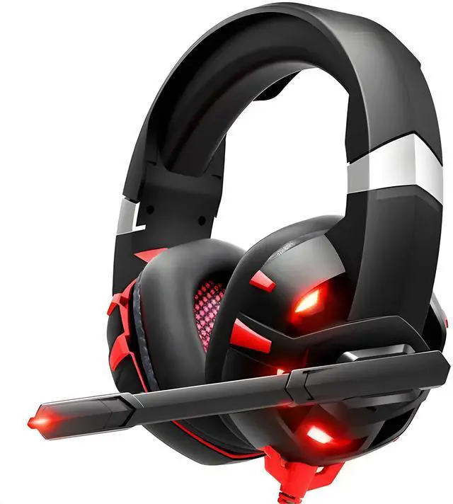 Main image of RUNMUS Gaming Headset with Noise Canceling Mic for PS4, Xbox One, PC, Mobile, 7.1 Surround Sound Headphone with LED Light for Kids Adults
