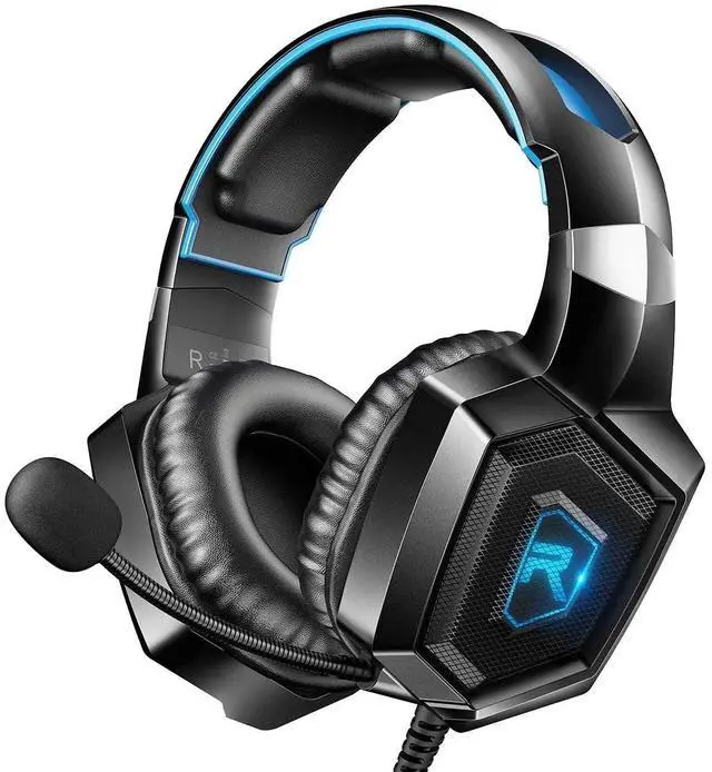 Main image of RUNMUS K8 Gaming Headset for Xbox One, PS4 Headset with Surround Sound, Over Ear Headphones with Noise Canceling Mic & RGB Light, Compatible with Nintendo Switch Mac