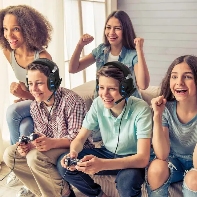 Alt view image 3 of 7 - RUNMUS Stereo Gaming Headset Xbox One, Gaming Headset with Noise Canceling Mic & LED Light for PC, PS4, Xbox One Controller