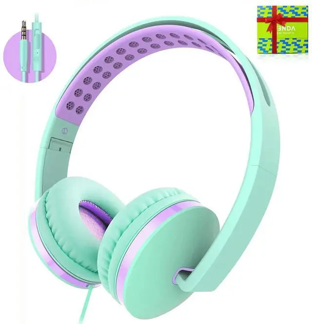 Main image of Kids Headphones for School, Seenda Lightweight Foldable On-Ear Headphones with Microphone