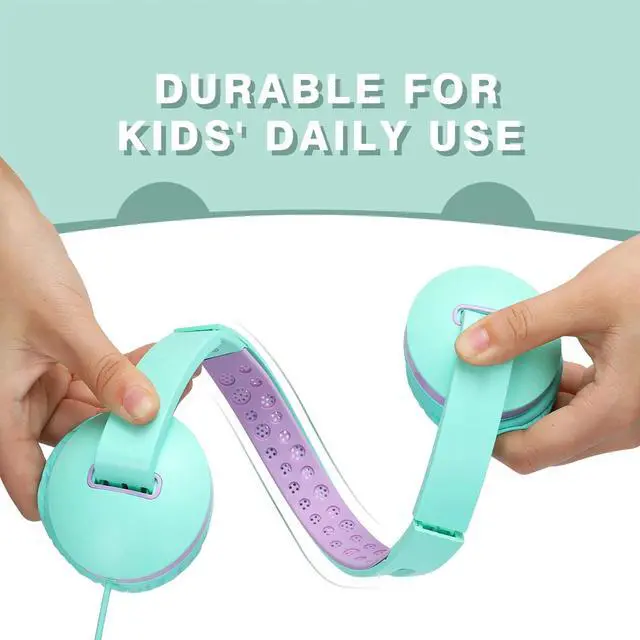 Alt view image 2 of 7 - Kids Headphones for School, Seenda Lightweight Foldable On-Ear Headphones with Microphone