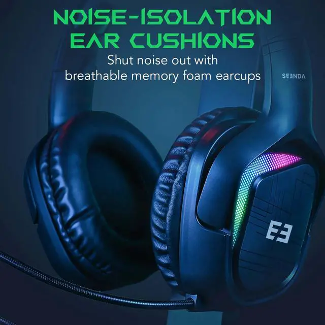 Alt view image 6 of 7 - Seenda Wireless Gaming Headset, PS4 Headset with Stereo Sound for PC PS4 PS5 Xbox One Mac Switch Laptop