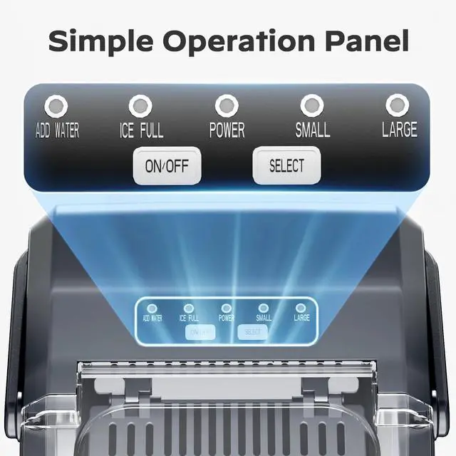 Alt view image 7 of 7 - Ice Makers Countertop,Ice Maker Machine 6 Mins 9 Bullet Ice, 26 Lbs/24 Hrs, Nugget Ice Maker with Self Cleaning Function, Ice Maker for Home Kitchen Party, Silver