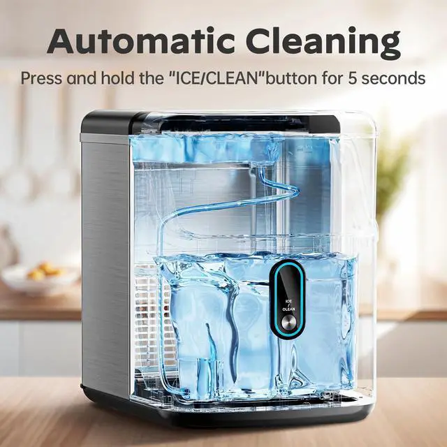 Alt view image 3 of 7 - Philergo Nugget Ice Maker Countertops, 35 lbs/24hr, Portable Pebble Ice Maker Machine with Self-Cleaning, Crushed Sonic ice maker with Soft Chewable Ice for Home, Kitchen, RV, Stainless Steel