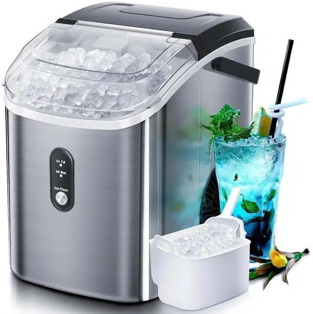 Main image of Philergo Nugget Ice Maker Countertop, 35lbs/24H with Self-Cleaning Function Pellet Ice Maker for Home, Kitchen, Office, Stainless Steel