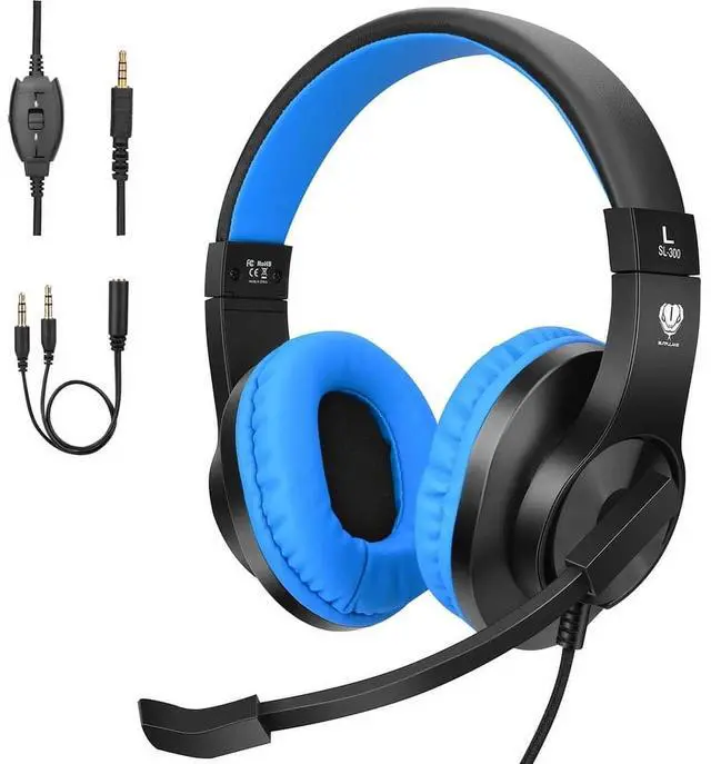 Main image of Kids Headphones with Microphone,85/94dB Safe Volume, 3.5mm Stereo Over-Ear Gaming Headset for School Volume Control Compatible with PS4, PS5, New Xbox One