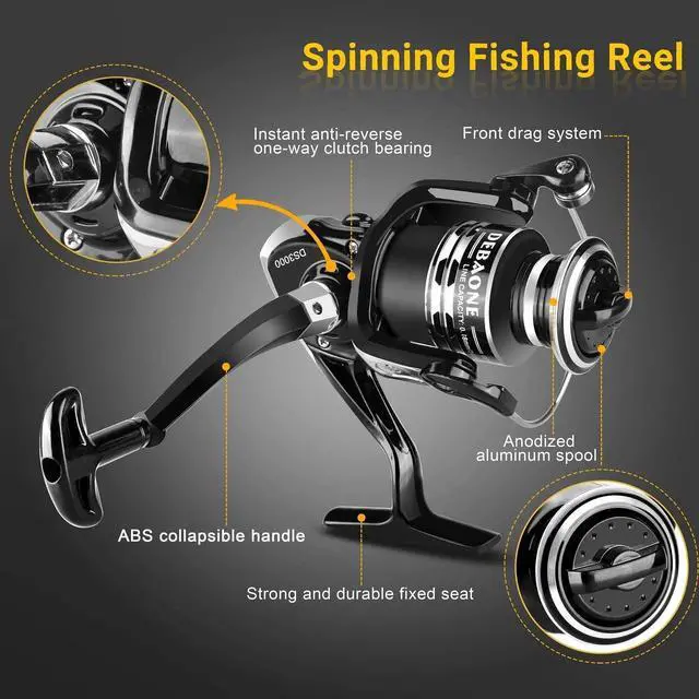 Alt view image 3 of 7 - Fishing Rod Kit, Carbon Fiber Telescopic Fishing Pole and Reel Combo with Spinning Reel, Line, Lure, Hooks and Carrier Bag, Fishing Gear Set for Beginner Adults Saltwater