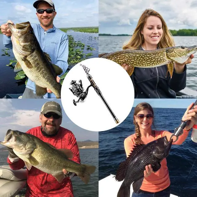 Alt view image 5 of 7 - Fishing Rod Kit, Carbon Fiber Telescopic Fishing Pole and Reel Combo with Spinning Reel, Line, Lure, Hooks and Carrier Bag, Fishing Gear Set for Beginner Adults Saltwater