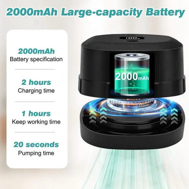 Alt view image 4 of 7 - Electric Mason Jar Vacuum Sealer, Vacuum Sealing Machine Kit for Regular Mouth and Wide Mouth Mason Jar,with Led Screen,Portable & Extend Food Storage Time