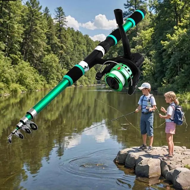 Alt view image 3 of 7 - BlueFire Kid Fishing Pole, Portable Telescopic Fishing Rod Set, Fishing Rod and Reel Combo Kids Fishing Gear for Boys and Girls Age 5-10 and Youth