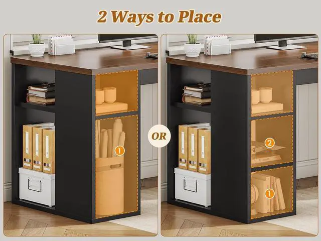 Alt view image 6 of 7 - SEDETA Farmhouse 96.5" Office Desk with Drawers, 2 Person Gaming Desk with Storage, Double Computer Desk with Storage Drawers, Long Two Person Writing Desk, Black