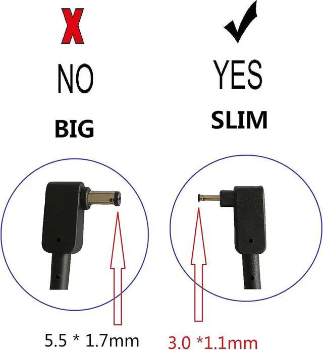 Alt view image 5 of 7 - ACER 19V 2.37A 45W 3.0/1.1mm Slim Pin AC Adapter for ACER Aspire One Cloudbook AO1-131 AO1-131 AO1-431 Chromebook 11 C730 Chromebook R 11 C738T Chromebook 13 C810