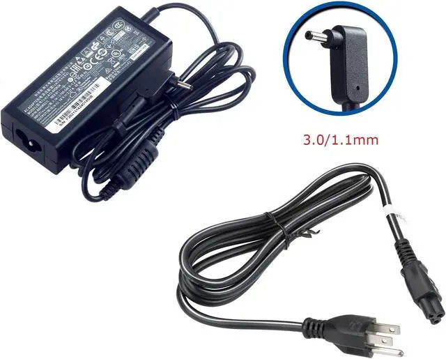 Alt view image 3 of 7 - ACER 19V 2.37A 45W 3.0/1.1mm Slim Pin AC Adapter for ACER Aspire One Cloudbook AO1-131 AO1-131 AO1-431 Chromebook 11 C730 Chromebook R 11 C738T Chromebook 13 C810