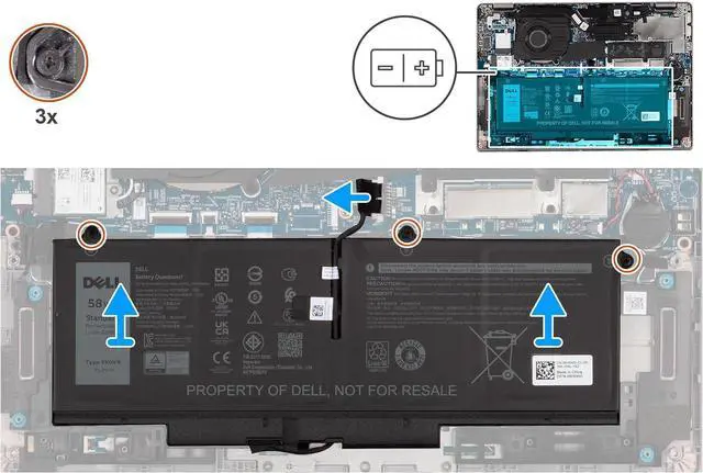 Alt view image 2 of 7 - 07KRV 15.2V 58Wh 4-Cell Li-ion Battery For DELL Latitude 5330/5330 2-in-1, Latitude 7330/7330 2-in-1,Latitude 7430/7430 2-in-1,Latitude 7530, Latitude 5430,Latitude 5530 , Precision 3570 Laptops