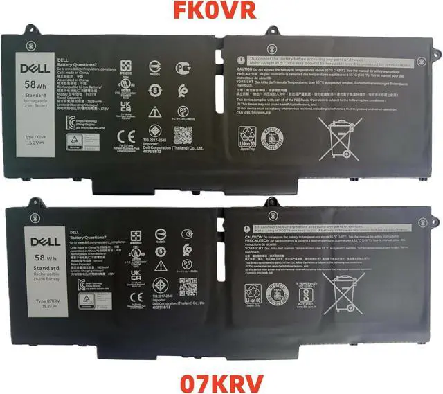 Alt view image 5 of 7 - 07KRV 15.2V 58Wh 4-Cell Li-ion Battery For DELL Latitude 5330/5330 2-in-1, Latitude 7330/7330 2-in-1,Latitude 7430/7430 2-in-1,Latitude 7530, Latitude 5430,Latitude 5530 , Precision 3570 Laptops