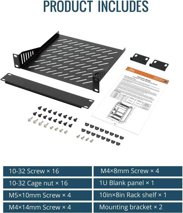 Alt view image 5 of 6 - Tecmojo 4U Network Rack, 10 inch Mini Server Rack with 2 Side Translucent Panels & 2 Top Handles, 7.87 inch Deep, for 10 inch IT Equipment & A/V Devices, White