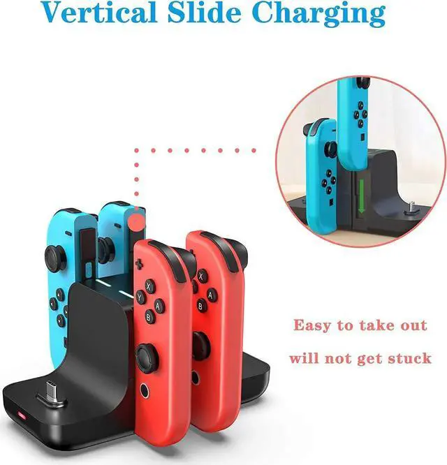 Alt view image 4 of 7 - Upgraded Controller Charger Dock Station for Nintendo Switch Pro Controller and Joy con, FANPL 6-in-1 Charging Stand for Switch & OLED Model & Lite with Charging Indicator and Type C Charging Cable