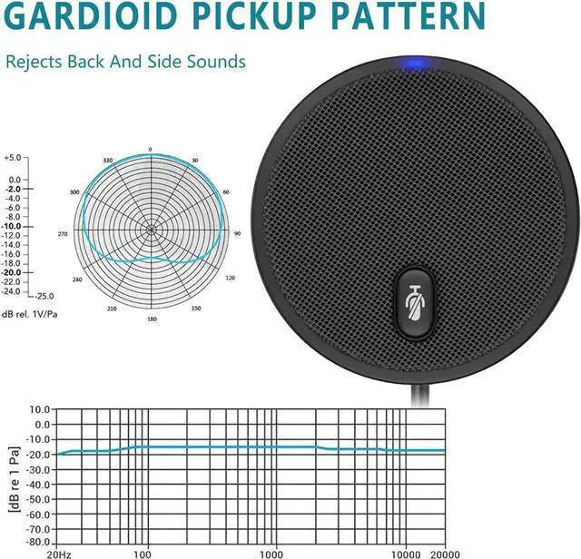 Alt view image 4 of 6 - Upgraded USB Conference Microphone for Computer, 360° Omnidirectional Condenser Mic with Mute Key, Great for Video Conference, Gaming, Chatting, Skype, Plug & Play, Windows macOS, Ideal for Gift