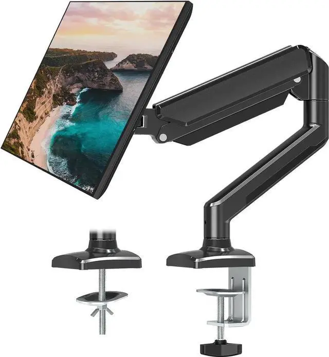 Main image of Single Monitor Mount Arm Fits up to 32 Inch, Desk Mount Holds 4.4-19.8lbs Computer Screen, Full Motion Gas Spring Monitor Desk Mount, VESA Mount 75x75, 100x100