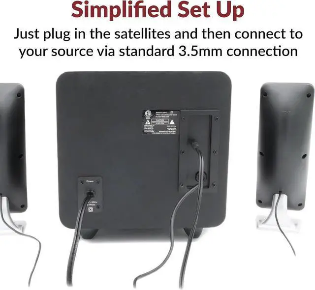 Alt view image 6 of 7 - Cyber Acoustics CA-3610 2.1 Multimedia Speaker System with Subwoofer, Perfect Computer Speakers for PC or Mac, Great for Music, Movies, and Gaming