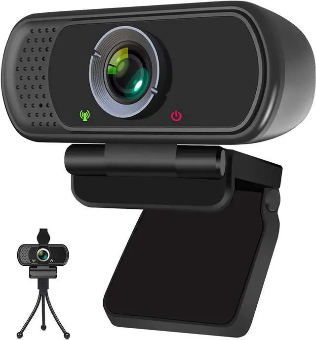 Main image of Full HD 1080P Webcam with Privacy Shutter and Tripod, Pro Streaming Web Camera with Microphone, Widescreen USB Computer Camera for Laptop Desktop