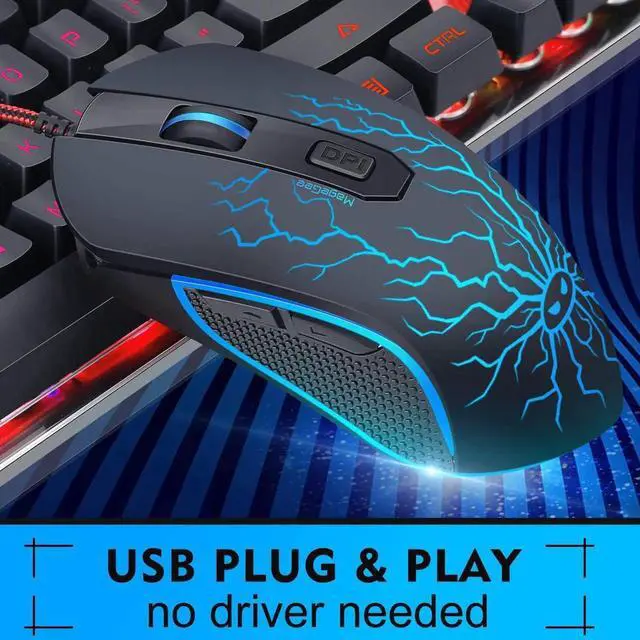 Alt view image 2 of 7 - Gaming Keyboard and Mouse Combo, K1 RGB LED Backlit Keyboard with 104 Key Computer PC Gaming Keyboard for PC/Laptop (Black)