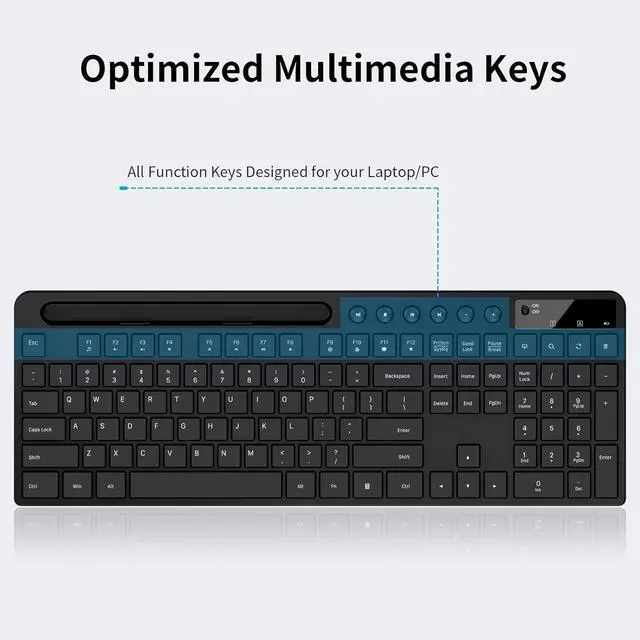 Alt view image 5 of 6 - Wireless Keyboard and Mouse Combo, MARVO 2.4G Ergonomic Wireless Computer Keyboard with Phone Tablet Holder, Silent Mouse with 6 Button, Compatible with MacBook, Windows (Black)