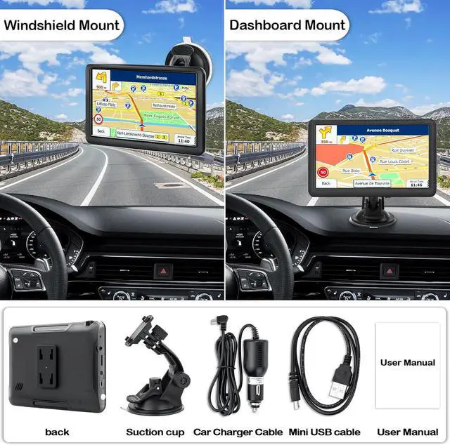 Alt view image 2 of 6 - OHREX S7 GPS Navigator for Car, 7 inch, with US Canada Mexico 2025 Maps, Free Lifetime Updates, GPS Navigation System for Truck, Semi Truck, RV, Trucker, Commercial Drivers