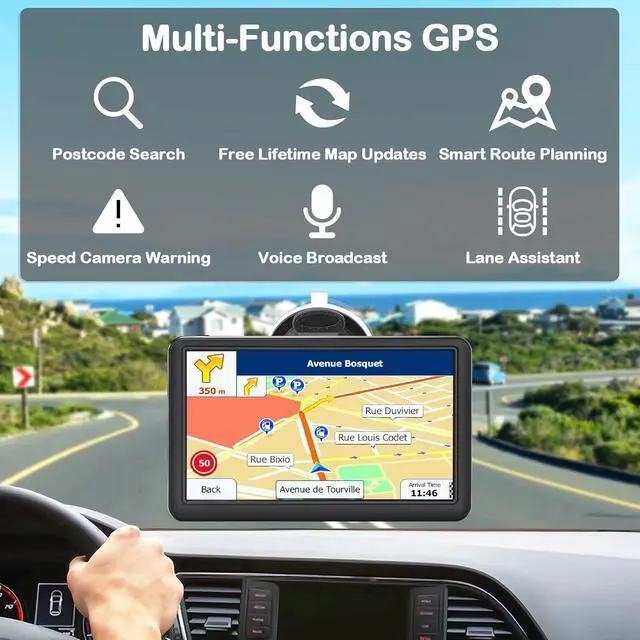 Alt view image 5 of 6 - OHREX S7 GPS Navigator for Car, 7 inch, with US Canada Mexico 2025 Maps, Free Lifetime Updates, GPS Navigation System for Truck, Semi Truck, RV, Trucker, Commercial Drivers