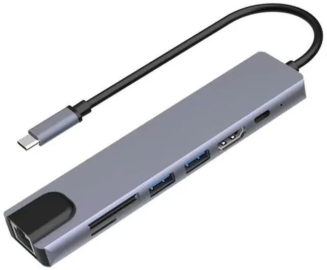 Main image of 7-in-1 Type-C Hub 100Mbps Ethernet, USB 3.0 Multi-Port Docking Station for Switch, Tablet, Laptop - Seven-in-One /100Mbps
