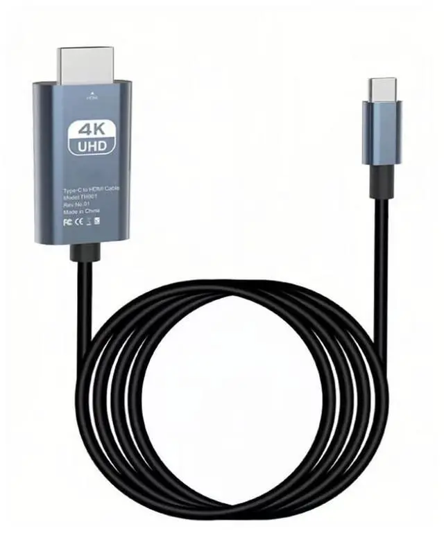 Alt view image 4 of 6 - Type-C to HDMI 4K Cable Screen Mirroring Cord for Phone, Tablet, Laptop, Nintendo Switch to TV / Monitor Type-C to HDMI / 4K 30Hz 1.8m Braided Cable