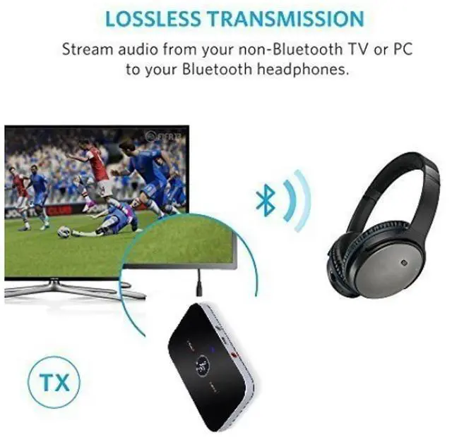 Alt view image 6 of 7 - Bluetooth 5.0 Transmitter / Receiver Wireless Audio Adapter for TV, Computer, Smartphone, Speaker, Headset