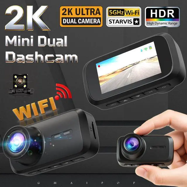 Alt view image 2 of 6 - 2K Dual Dash Camera Front & Rear Recording, 3-Inch HD Screen, Universal Car DVR with Night Vision