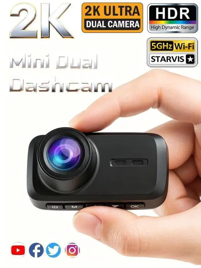 Alt view image 3 of 6 - 2K Dual Dash Camera Front & Rear Recording, 3-Inch HD Screen, Universal Car DVR with Night Vision