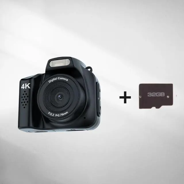 Alt view image 7 of 7 - 4K Vintage Digital Camera Mini Compact CCD Camera, 48MP Photo, HD Video, Travel Pocket Camera for Beginners black +32G + Reader + Converter