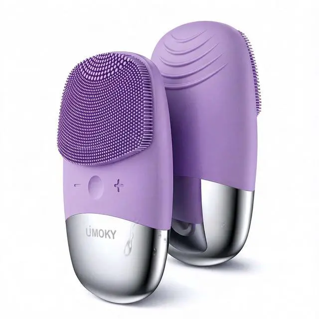 Main image of Facial Cleansing Brush, 3-in-1 Electric Silicone Face Scrubber, Vibrating Massager, IPX7 Waterproof, USB Rechargeble Pore Brush for Deep Cleanning, Blackhead Remover, Exfoliating (Purple)