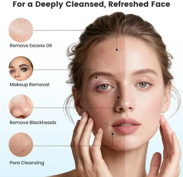 Alt view image 3 of 7 - Facial Cleansing Brush with Dual Rotating, Electric Face Scrubber, 3 in 1 Facial Brush Skin Cleansing for Deep Cleansing, 3 Speeds, Waterproof Face Cleanser Brush for Men Women, Soft Exfoliator