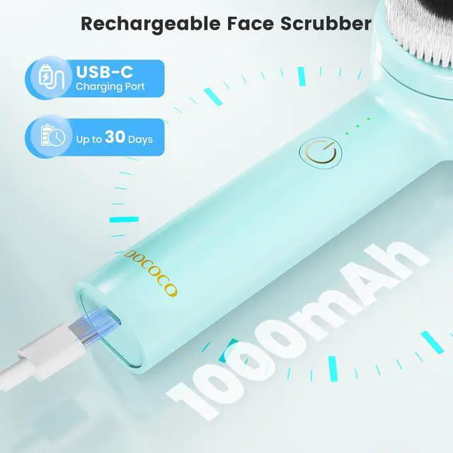 Alt view image 7 of 7 - Facial Cleansing Brush with Dual Rotating, Electric Face Scrubber, 3 in 1 Facial Brush Skin Cleansing for Deep Cleansing, 3 Speeds, Waterproof Face Cleanser Brush for Men Women, Soft Exfoliator