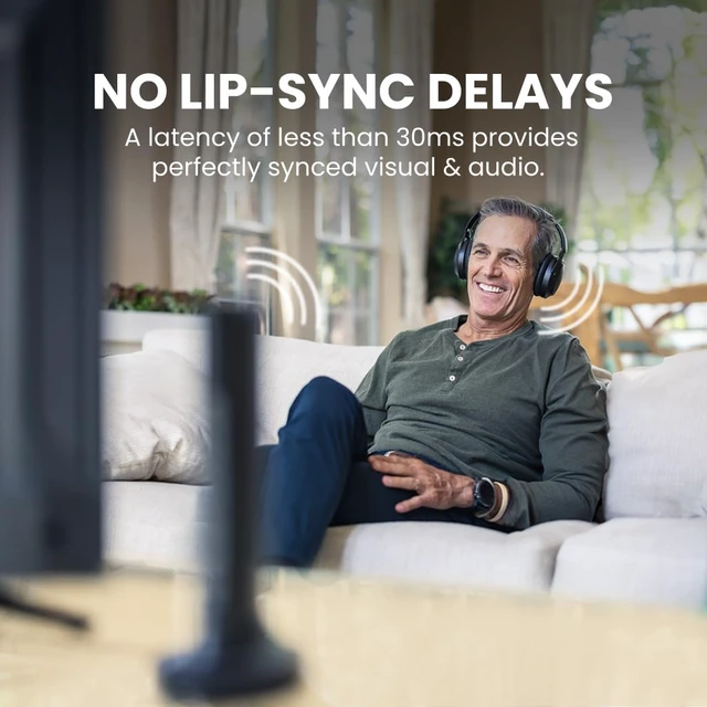 Alt view image 2 of 7 - Opera Plus - Wireless TV Headphones with HDMI ARC Input Clear Dialogue & Volume Boost for Seniors, Optical Soundbar Passthrough, Charging Transmitter Base