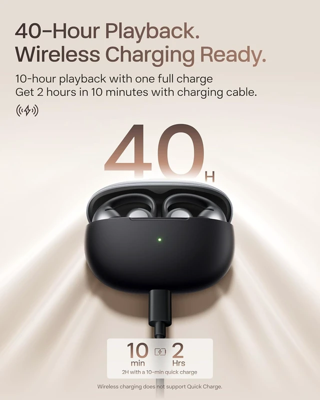 Alt view image 2 of 7 - OpenDots ONE Open-Ear Clip-On Bluetooth Earbuds, Black, Dolby Audio Clip-on design; Open ear awareness; Lightweight secure fit; Dolby Audio; 40H listening; Travel/Commuting/Yoga use