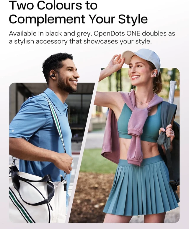 Alt view image 4 of 7 - OpenDots ONE Open-Ear Clip-On Bluetooth Earbuds, Black, Dolby Audio Clip-on design; Open ear awareness; Lightweight secure fit; Dolby Audio; 40H listening; Travel/Commuting/Yoga use