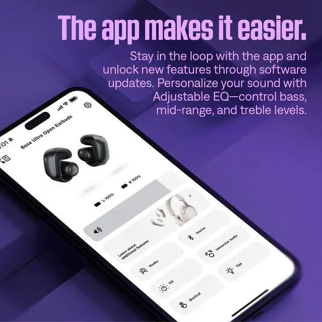 Alt view image 4 of 4 - Ultra Open Earbuds - Bluetooth Open Ear Earbuds with OpenAudio for Awareness, Clip-On Design for Comfort, Water Resistant, Up to 48 Hrs of Playtime, Sunset Iridescent - Limited Edition Color