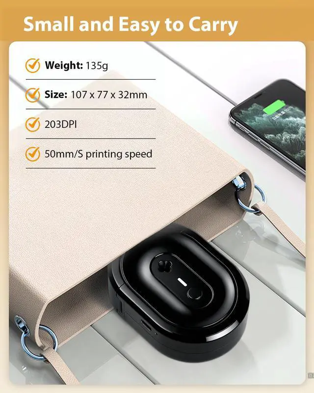 Alt view image 6 of 7 - Label Maker N12 Bluetooth Thermal Label Printer, Black