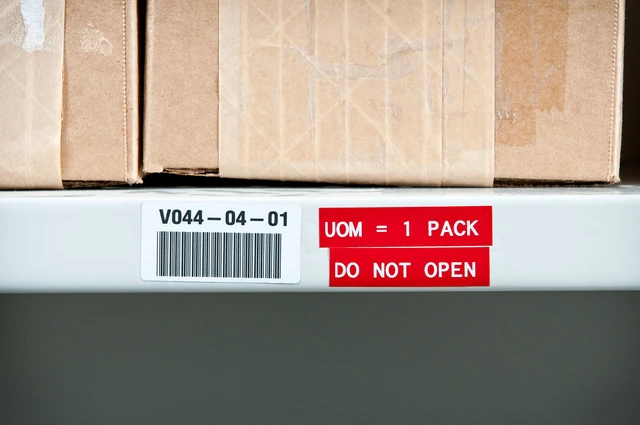 Alt view image 2 of 3 - Authentic (M5C-1500-595-RD-WT) All-Weather Vinyl Labels 1.5 in W x 25ft White on Red. for use with BMP51, M510, and M511 Label Printers