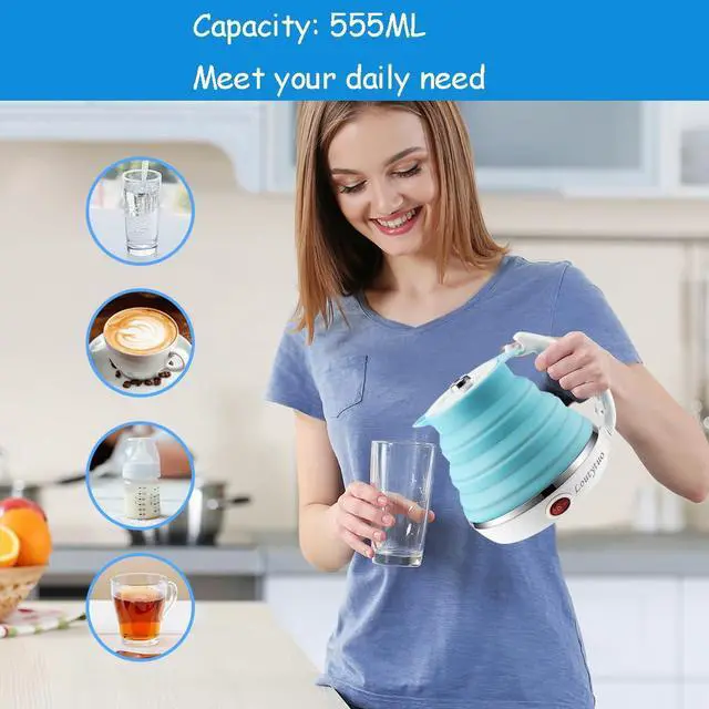 Alt view image 3 of 7 - Food Grade Silicone Portable Collapsible Electric Travel Kettle
